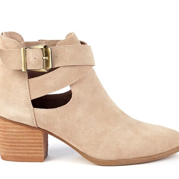 Sole Society AZURE BOOTIE cutout tan suede 8.5 - Picture 6 of 13